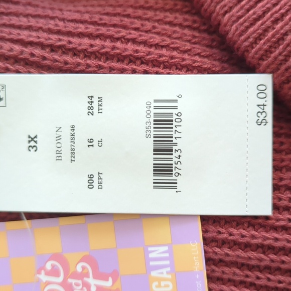 NEW Ascot and Hart Knit Midi Skirt 3X Brown FLAW DISCOLORATION - Picture 3 of 14